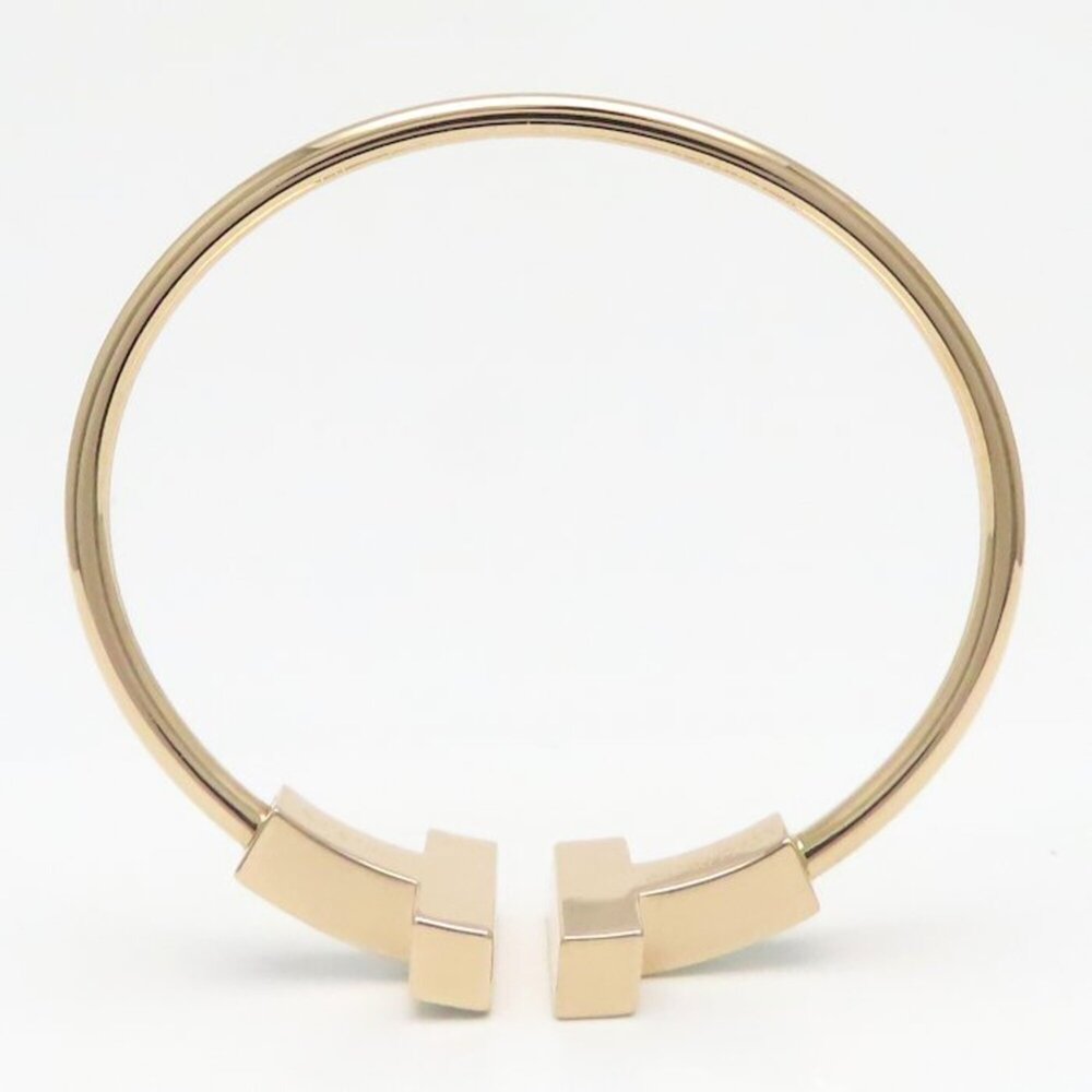 TIFFANY&Co. Tiffany T Wire Bangle Wide Mother-of-Pearl 18K Rose Gold Women's ... - Picture 5 of 10